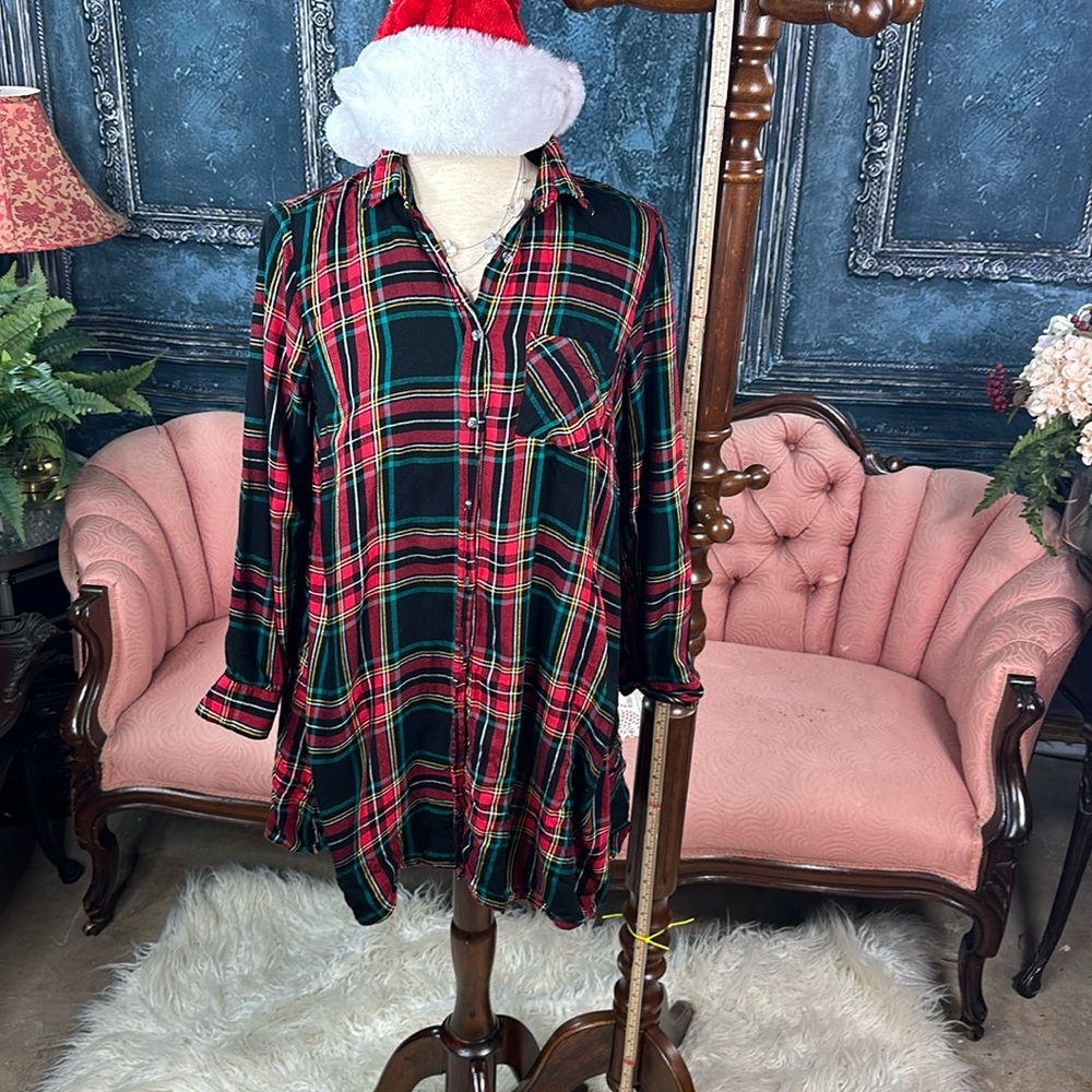 Plaid shirt dress